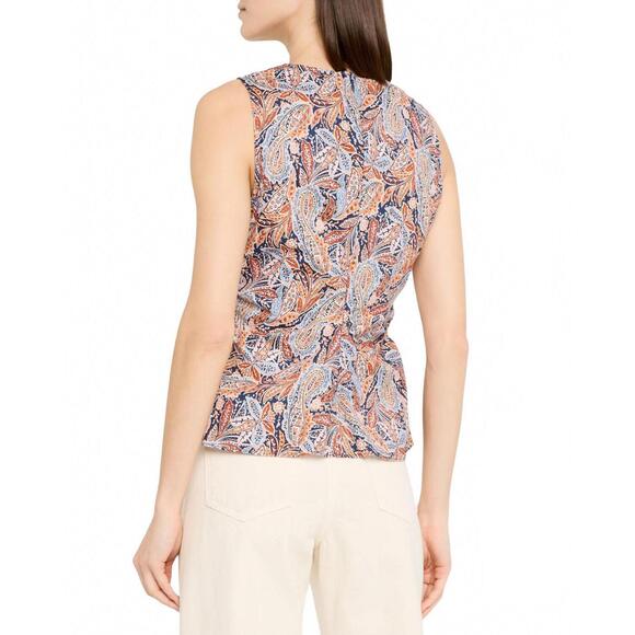 NEW VERONICA BEARD aiden top in navy multi - Picture 3 of 4